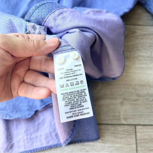 Ted Baker Men's Endurance Blue Button Down Shirt - Picture 11 of 14